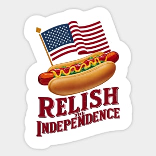 Relish the Independence: American Hot Dog and Patriotic Colors Sticker